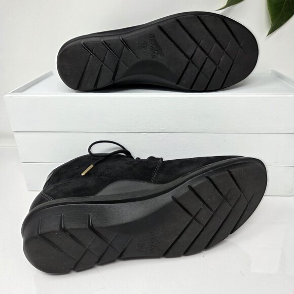 Dansko Boots Womens Black Leather Nubuck 38 US 7.5 - 8 Joy Ankle Booties Shoes - Picture 8 of 9